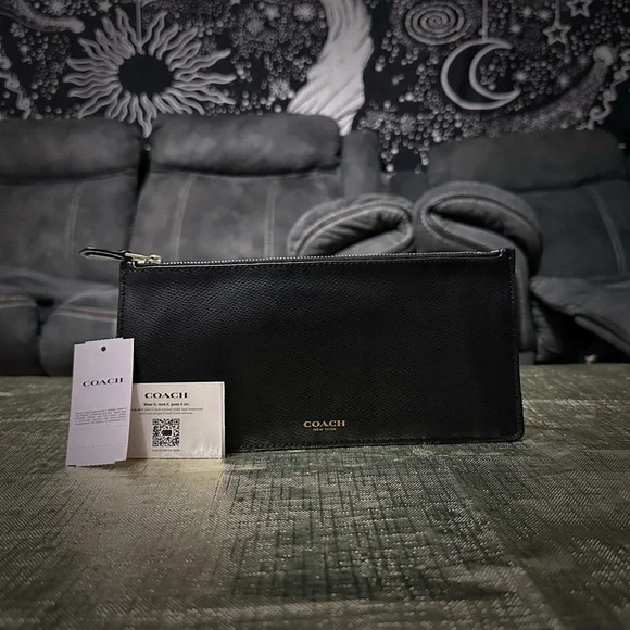 Coach Black Leather Wallet Sophisticated Design - Picture 4 of 6